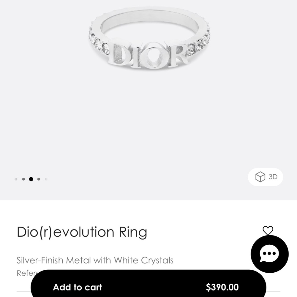 Dior ring in silver size med